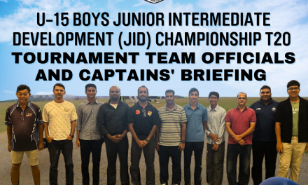 U-15 Boys Junior Intermediate Development (JID) Championship T20 tournament team officials and captains’ briefing